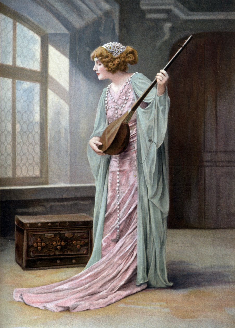 Operasanger Marguerite Carre (1880-1947) som Orlanda i operaen "La reine fiammette" i Paris, foto av Paul Nadar fra den franske avisen "Le Theatre" 11. oktober av Paul Nadar
