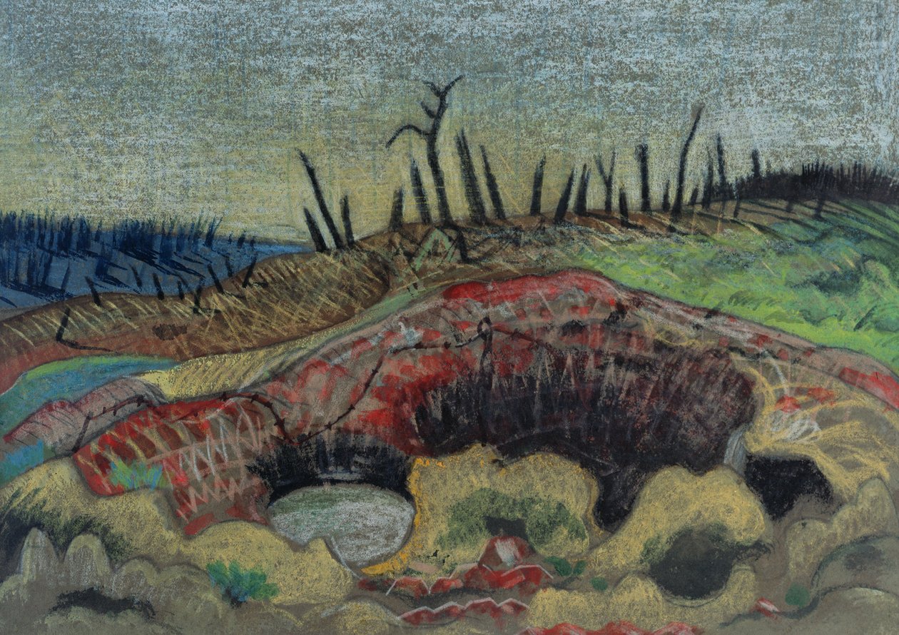 En gård, Wytschaete av Paul Nash