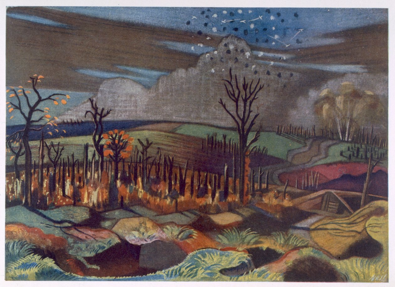 Luftkamp ved Wytschaete, fra britiske artister ved fronten, fortsettelse av vestfronten, del tre, Paul Nash av Paul Nash