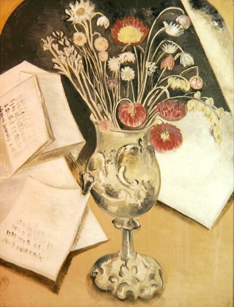 Bukett med blomster (olje på lerret) av Paul Nash