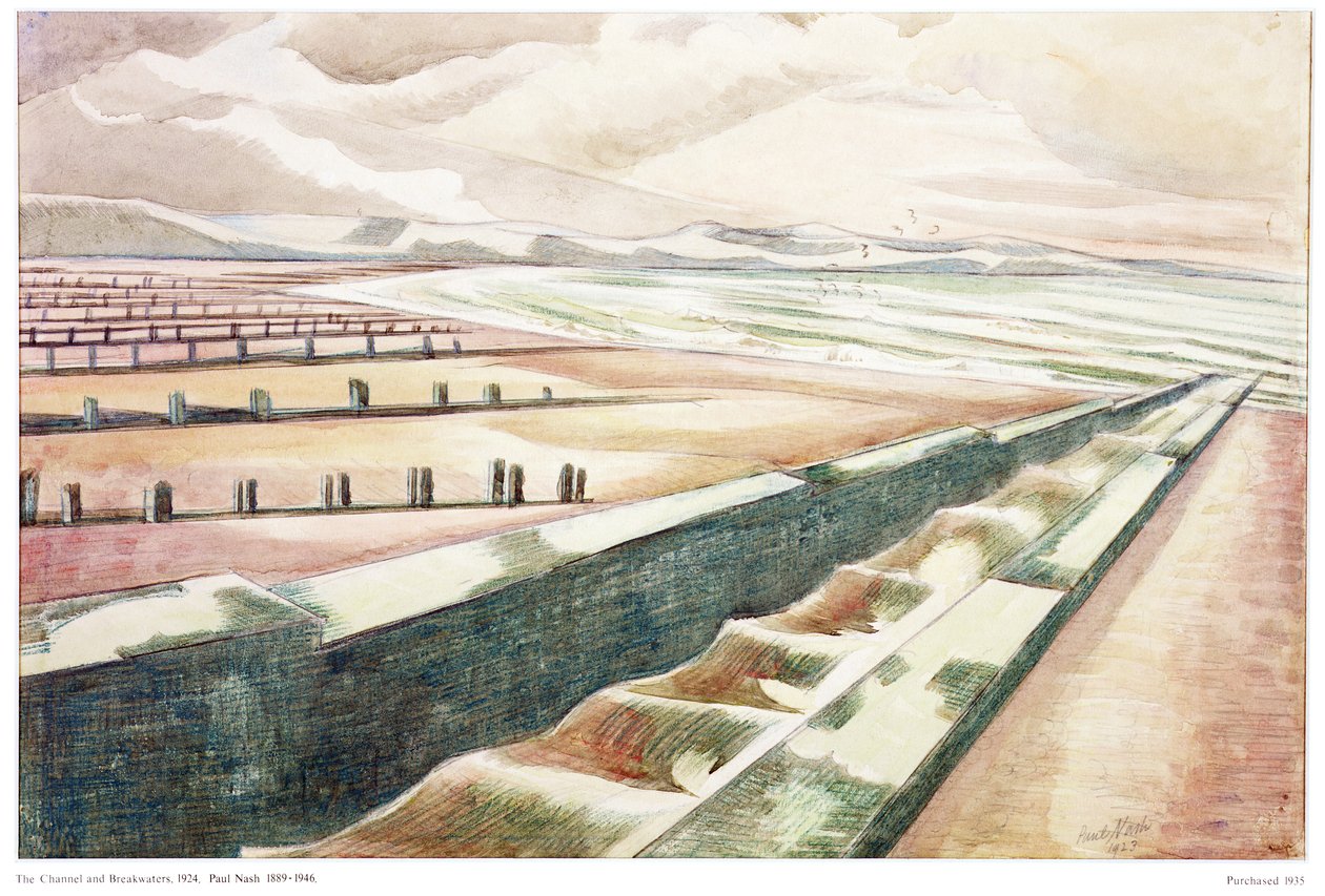 Kanal og molo av Paul Nash