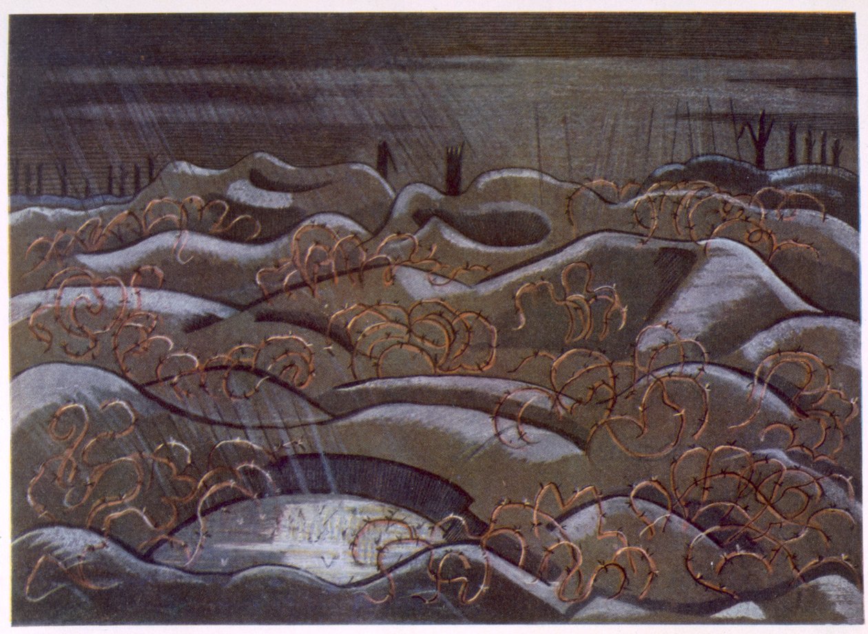 Hill 60 from the Cutting, fra britiske artister ved fronten, fortsettelse av vestfronten, del tre, Paul Nash av Paul Nash