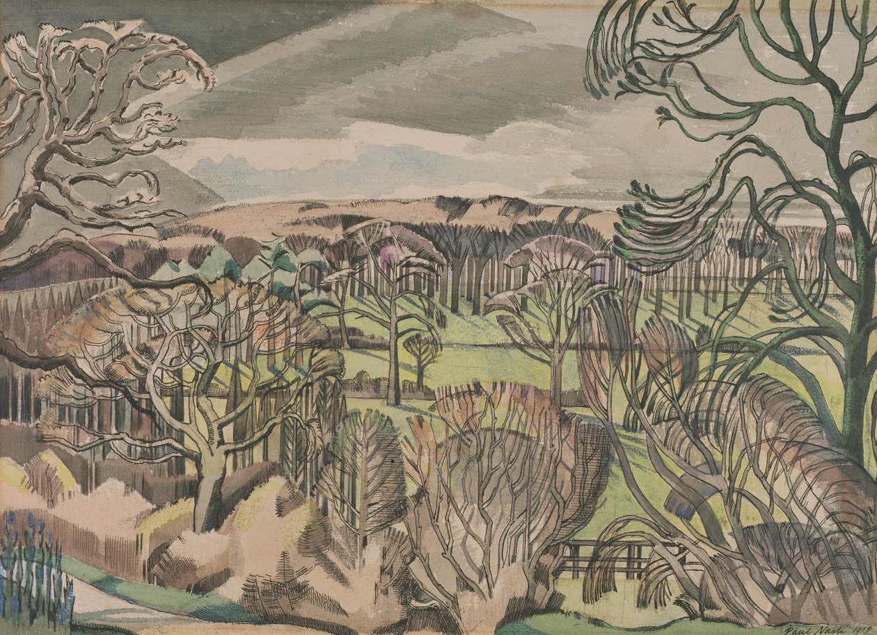 Landskap ved Fulmer, Buckinghamshire av Paul Nash