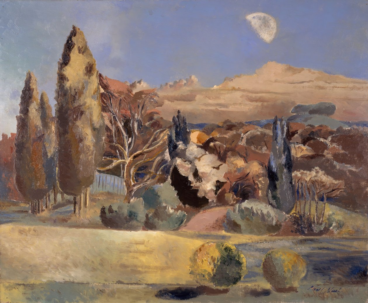 Landskap av månens første kvartal, 1943. av Paul Nash