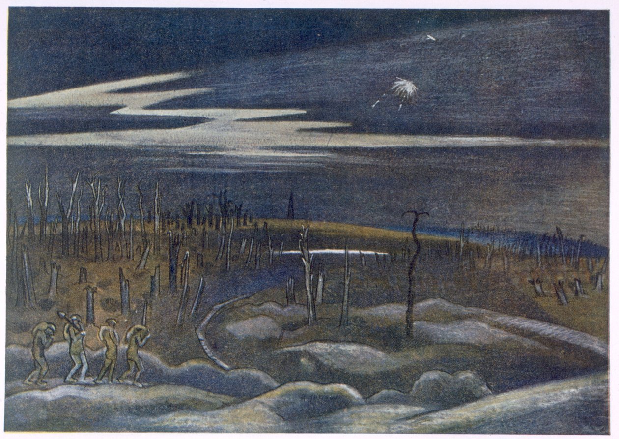 Meadow with Copse, fra British Artists at the Front, Continuation of The Western Front, del tre, Paul Nash av Paul Nash