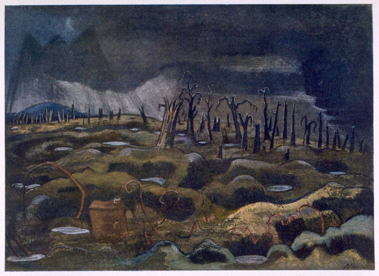 Nightfall, fra British Artists at the Front, Continuation of The Western Front, del tre, Paul Nash av Paul Nash