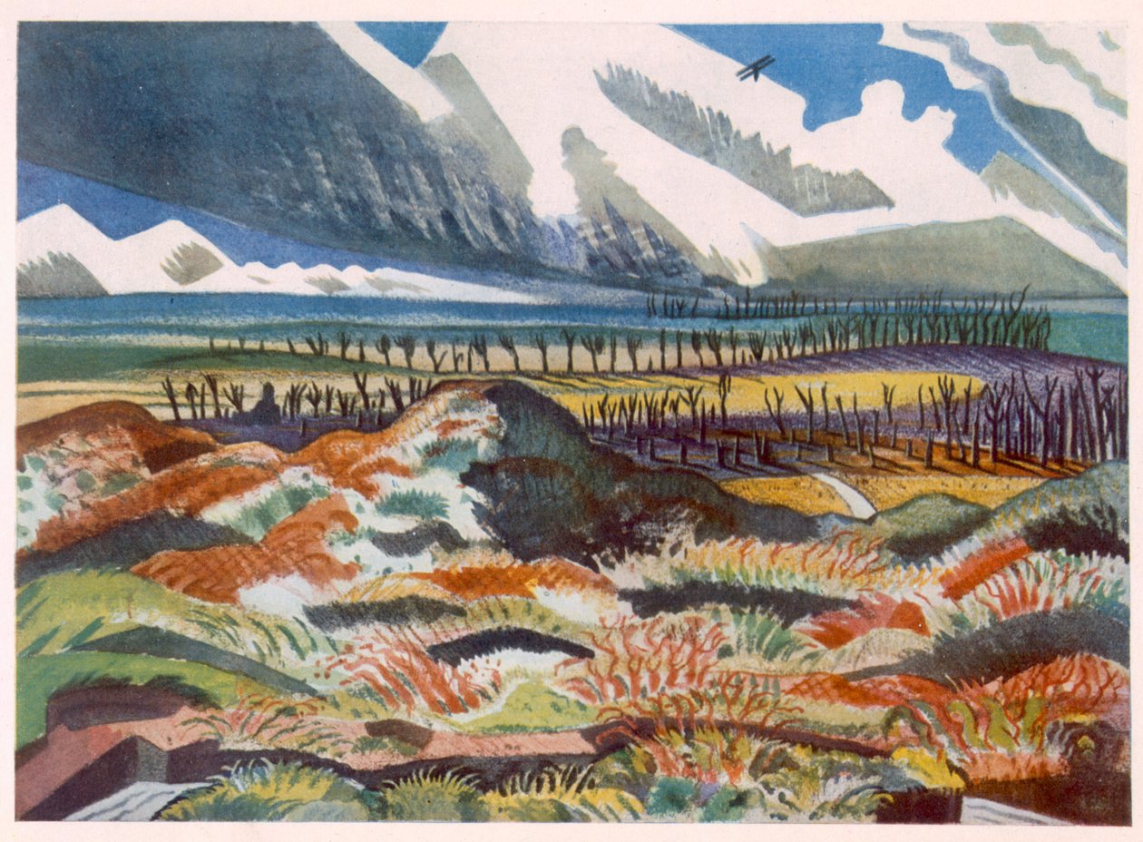 Ruined Country, Vimy, fra British Artists at the Front, Fortsettelse av The Western Front, del tre, Paul Nash av Paul Nash