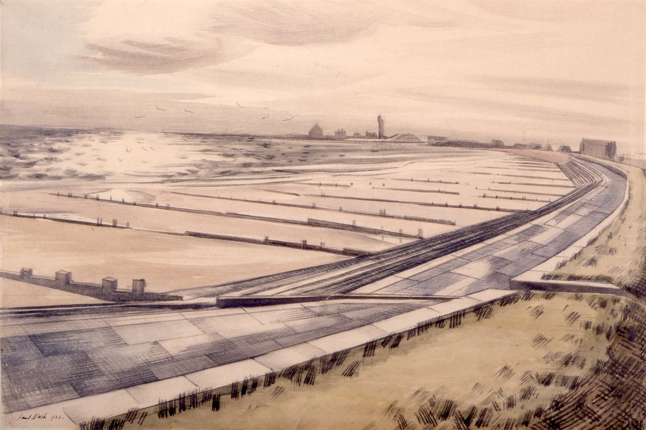 The Shore, Dymchurch, Kent av Paul Nash