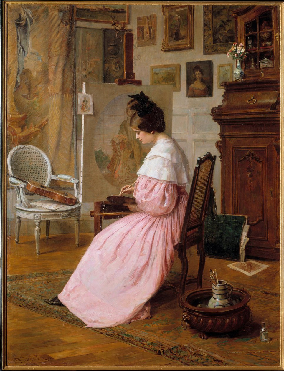 En kunstner i verkstedet hans Maleri av Paul Parfonry (1800-tallet) Paris, Galerie Garoche av Paul Parfonry