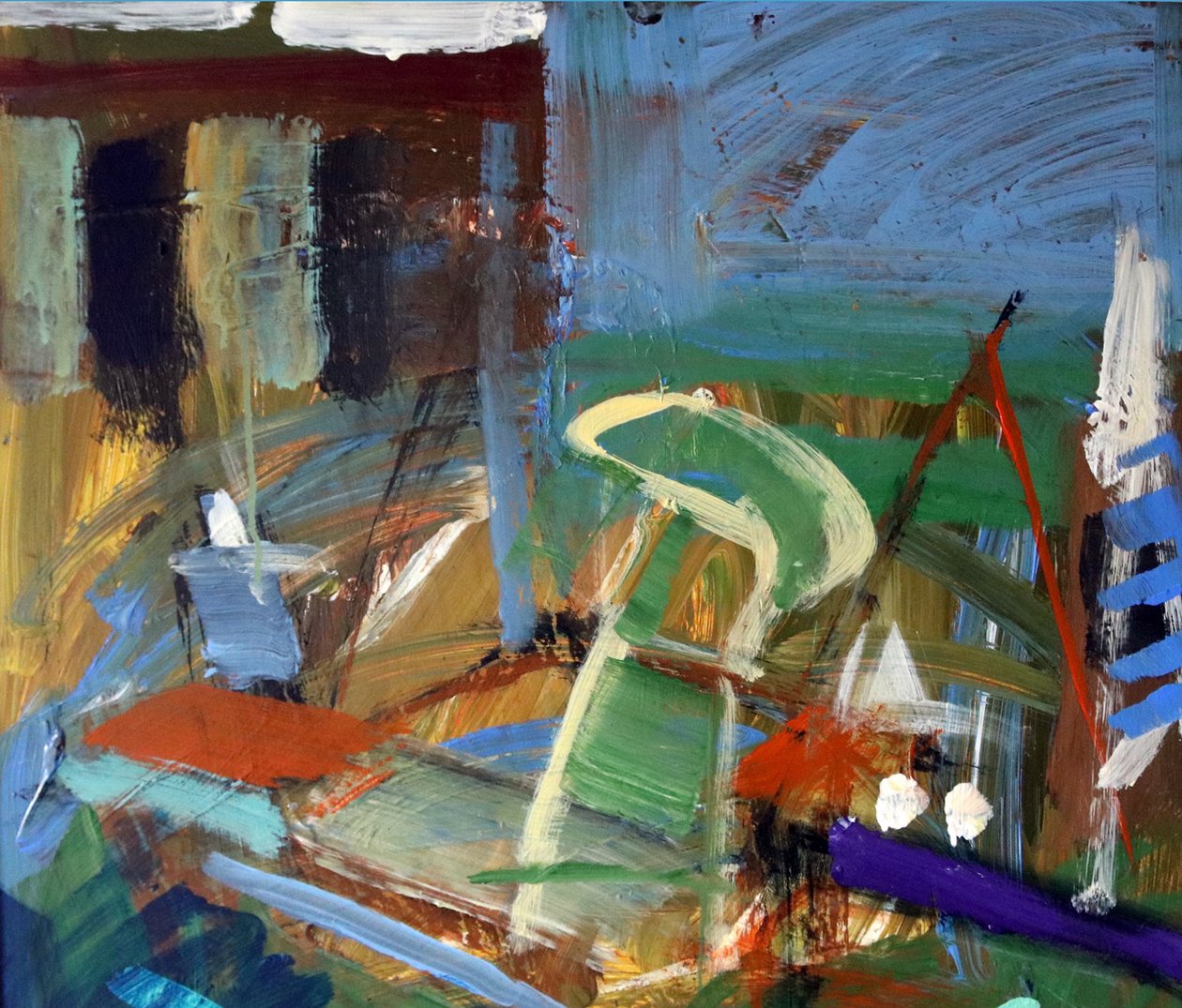 Bojuthnoe Farm (akryl om bord) av Paul Powis