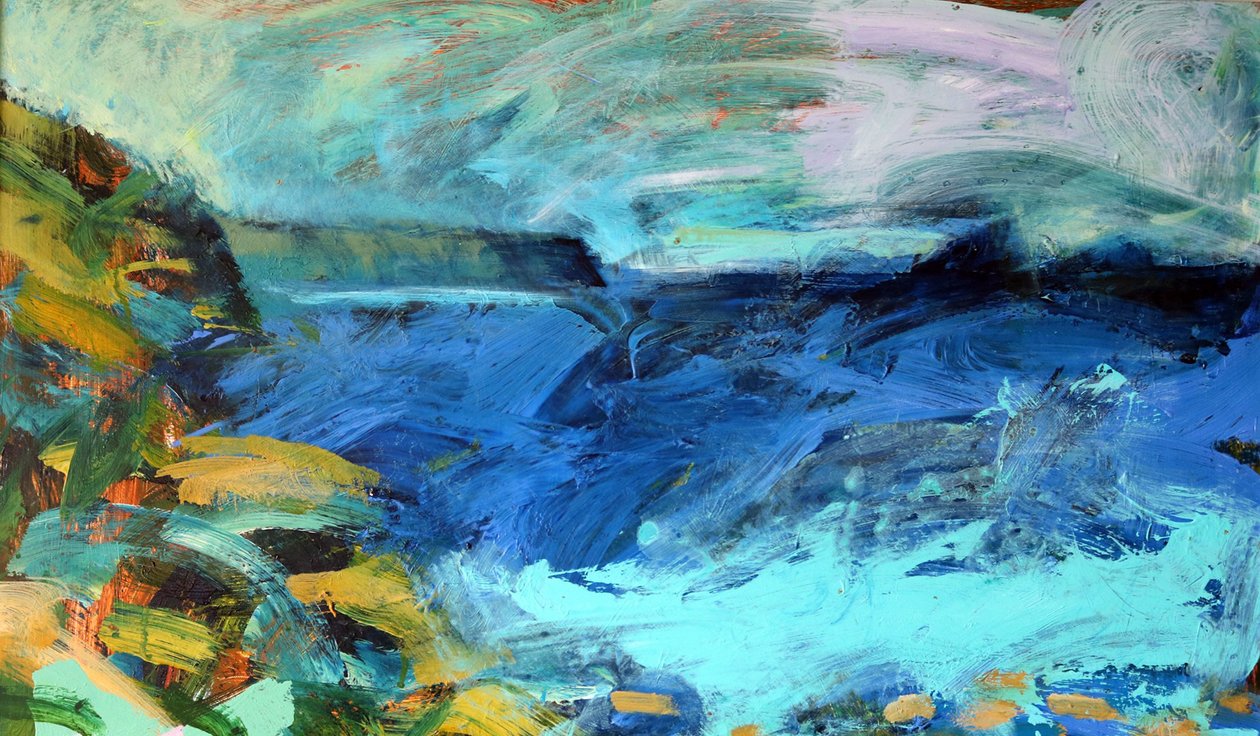 Cape Cornwall (akryl om bord) av Paul Powis