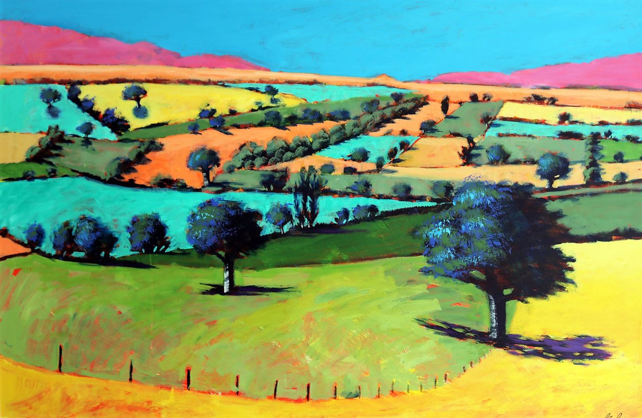 Coombe (akryl om bord) av Paul Powis