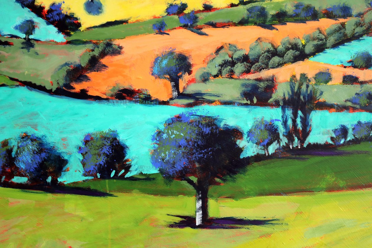 Coombe close up 2 (akryl om bord) av Paul Powis
