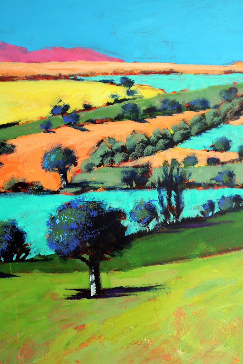 Coombe close up 3 (akryl om bord) av Paul Powis