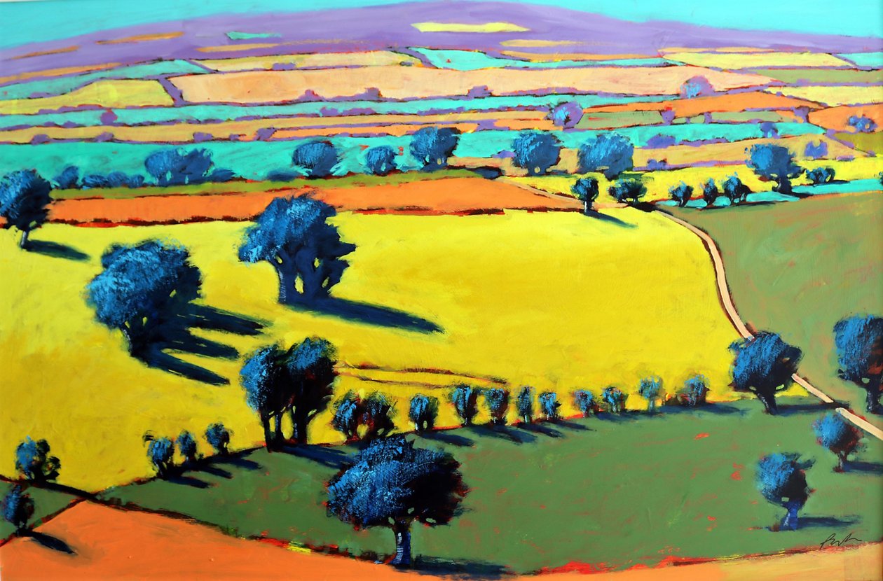 Cotswold Way (akryl om bord) av Paul Powis