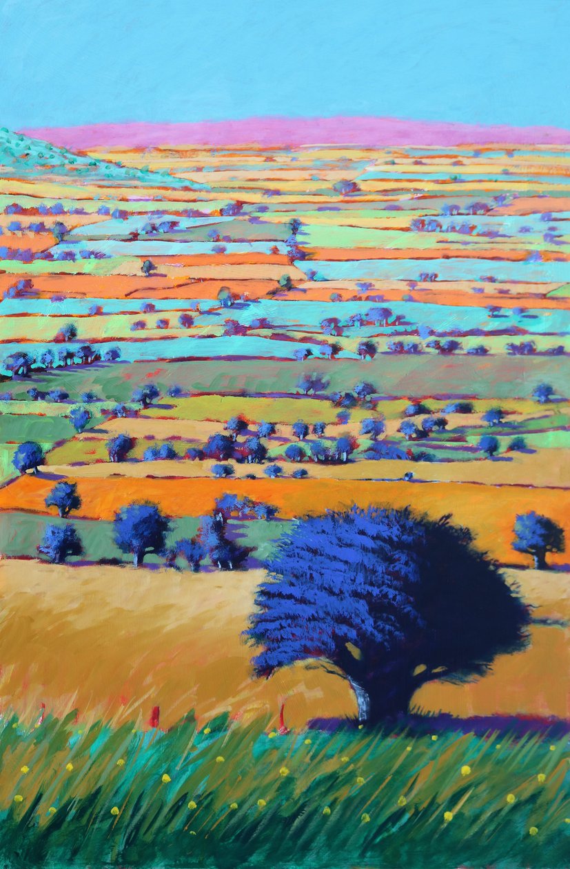 Cotswold Way, 2021 (akryl på plate) av Paul Powis