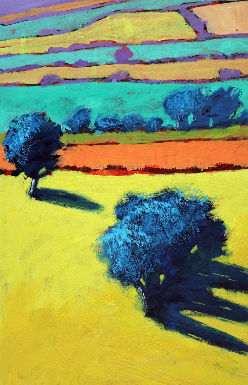 Cotswold Way nærbilde 1 (akryl om bord) av Paul Powis