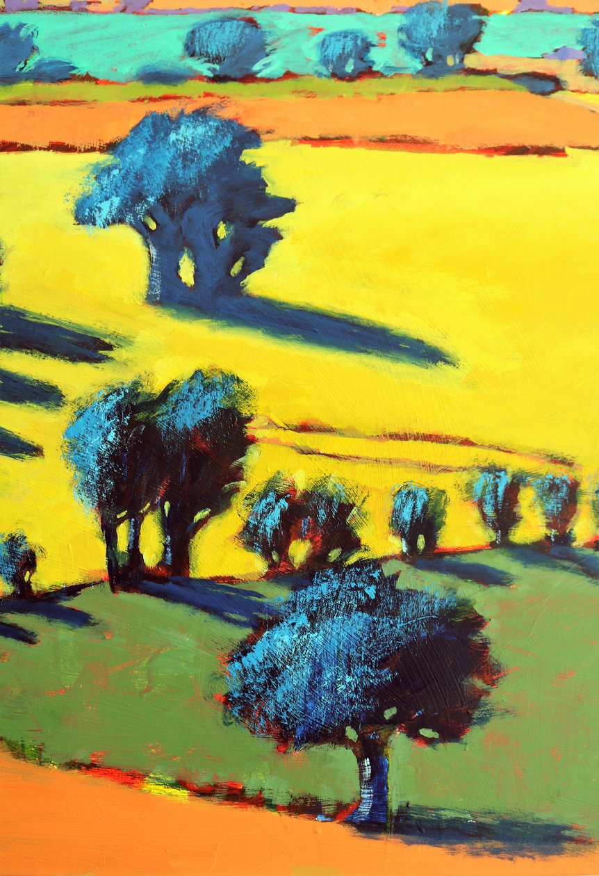 Cotswold Way close up 5 (akryl om bord) av Paul Powis