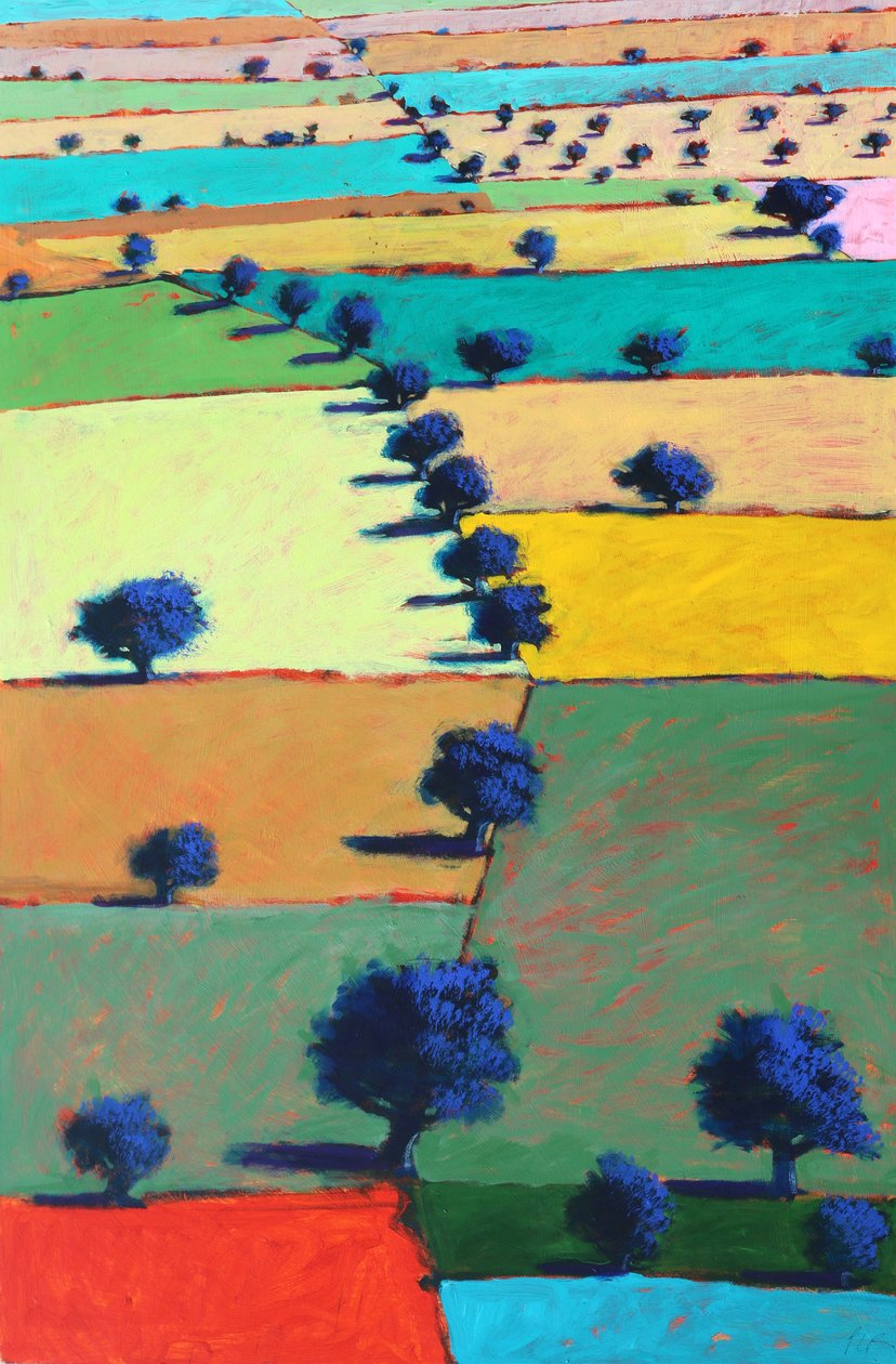 Severn Plain, 2022 (akryl på plate) av Paul Powis