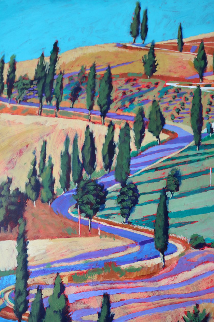 Toscana (akryl om bord) av Paul Powis