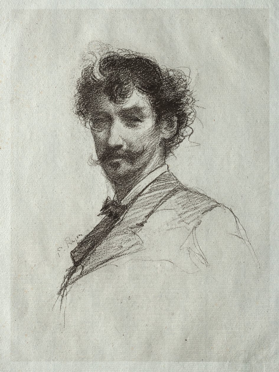 James McNeill Whistler med White Lock og Monocle. av Paul Rajon