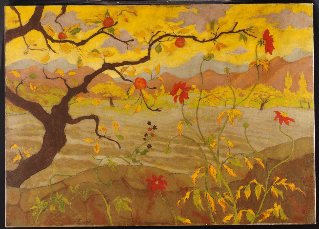 Epletre med røde frukter, ca. 1902 av Paul Elie Ranson