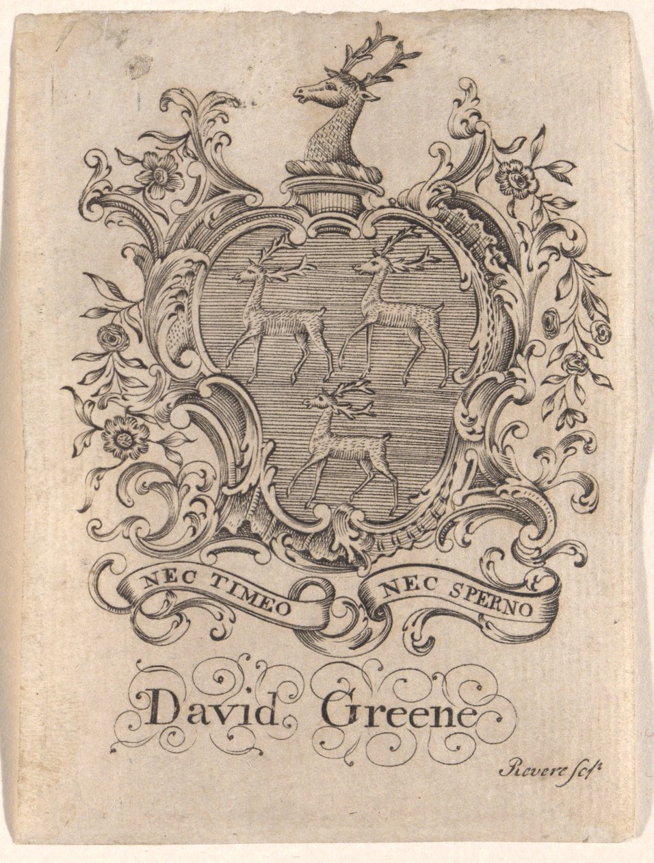 Bokplate av David Greene av Paul Revere