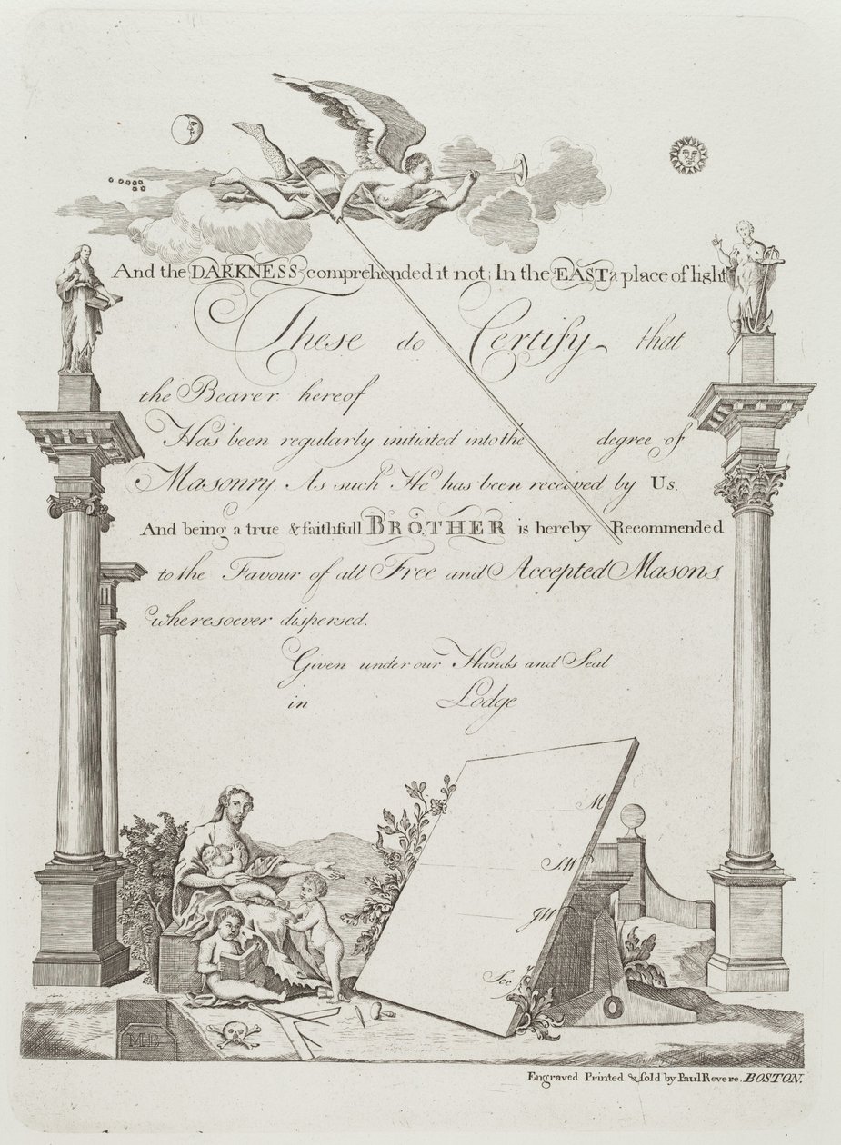 Frimurerbrev av Paul Revere