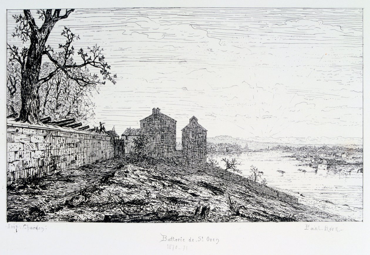 Batteriet til St Ouen, beleiringen av Paris, 1870-1871 av Paul Roux