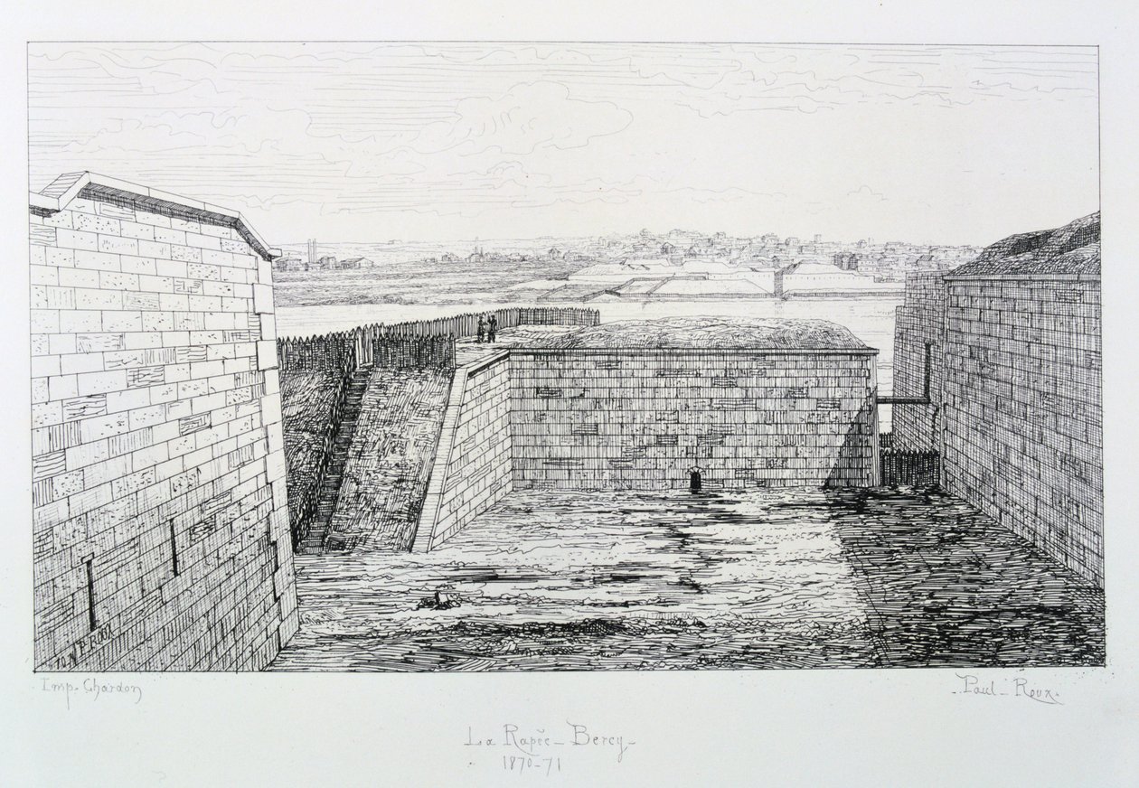 La Rapee-Bercy, beleiringen av Paris, 1870-1871. av Paul Roux