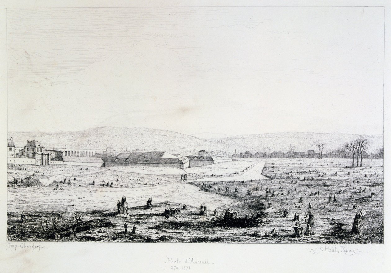 Porte dAuteuil, beleiringen av Paris, 1870-1871 av Paul Roux
