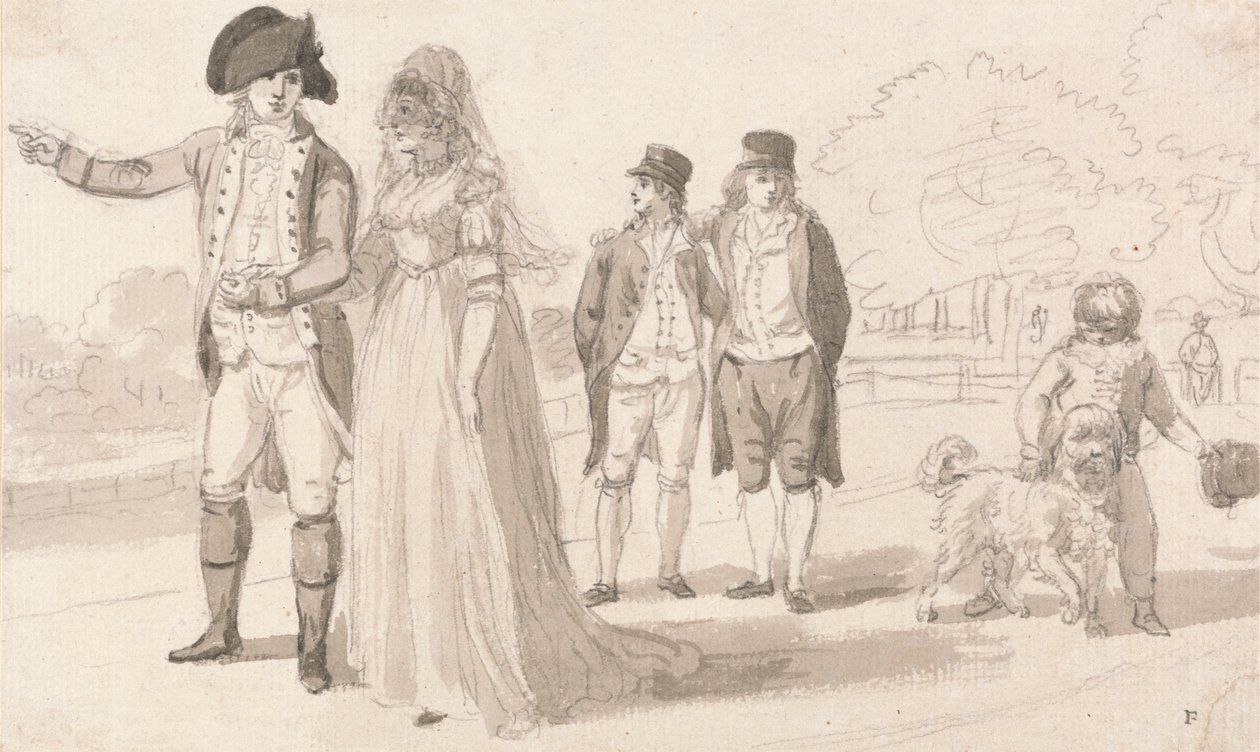 En familie i Hyde Park av Paul Sandby