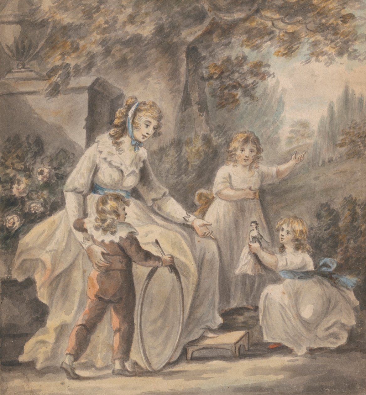 En sykepleier med tre barn av Paul Sandby