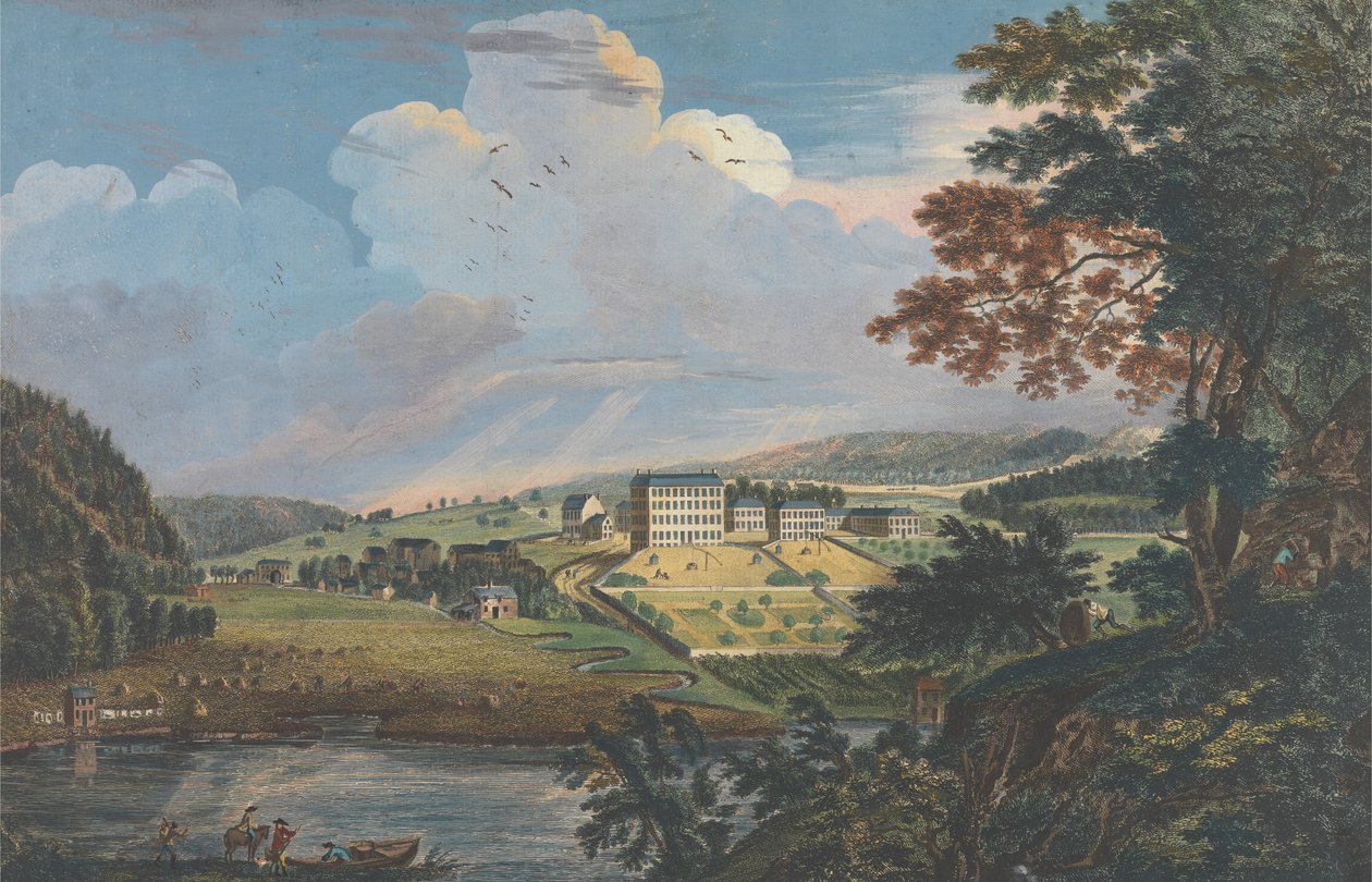 Utsikt over Bethlehem, den store moraviske bosetningen i provinsen Pennsylvania av Paul Sandby