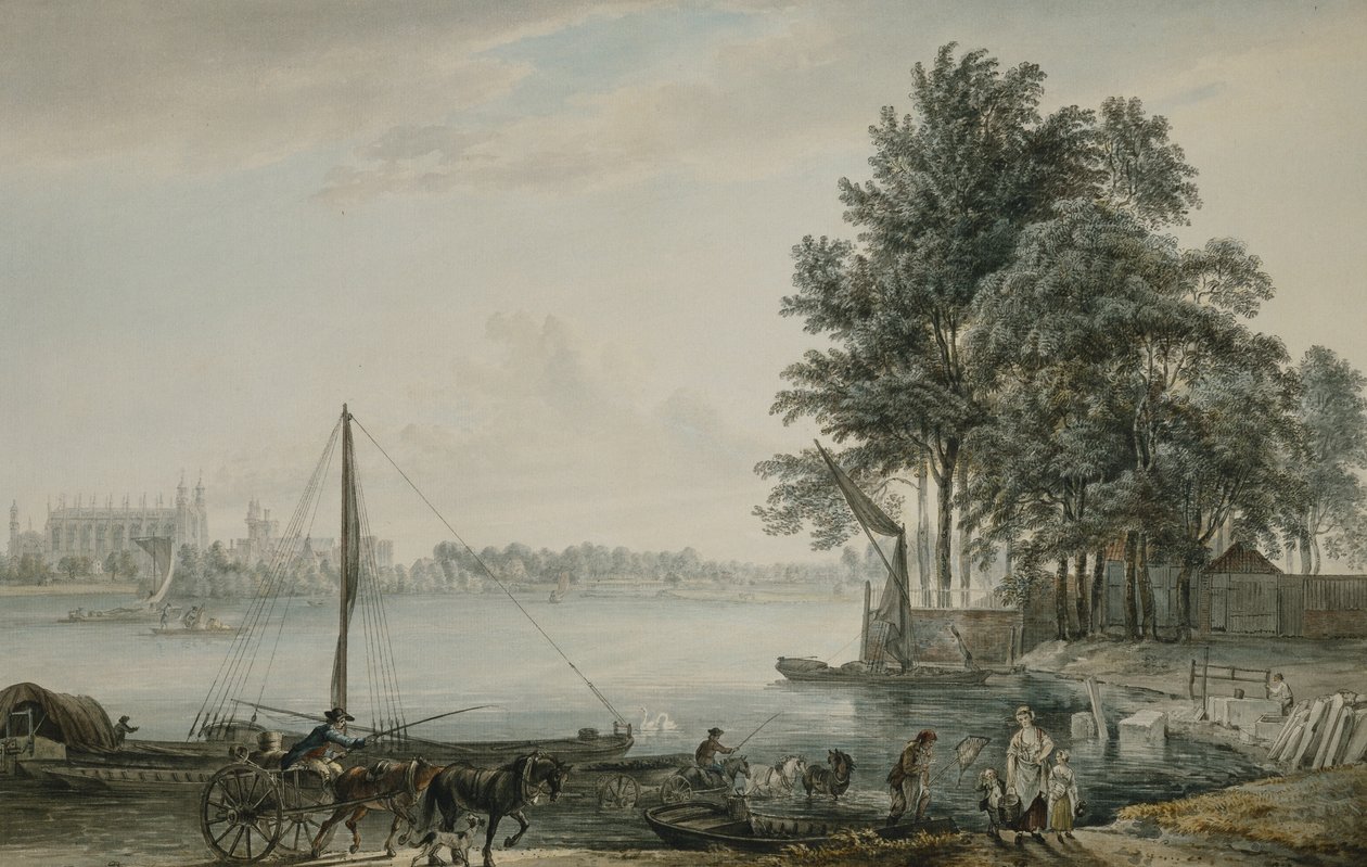 En utsikt over Eton College fra Themsen, 1779 av Paul Sandby