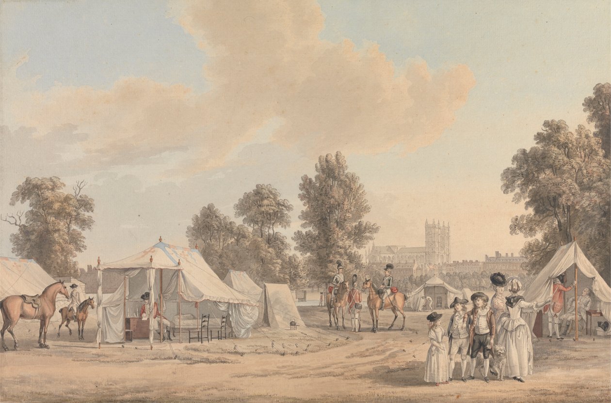 Et leirsted i St. James Park av Paul Sandby