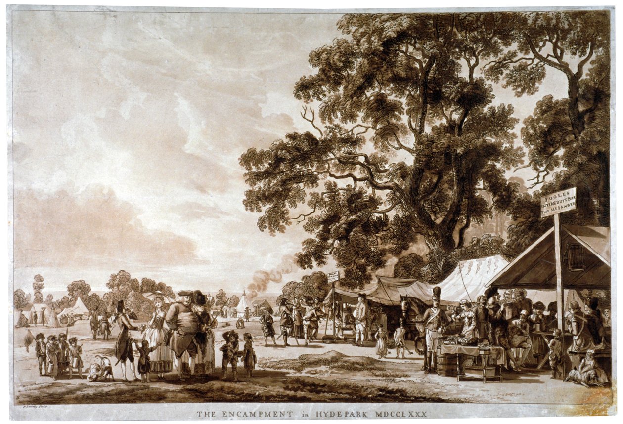 Hærens leir i Hyde Park, London, 1780. av Paul Sandby