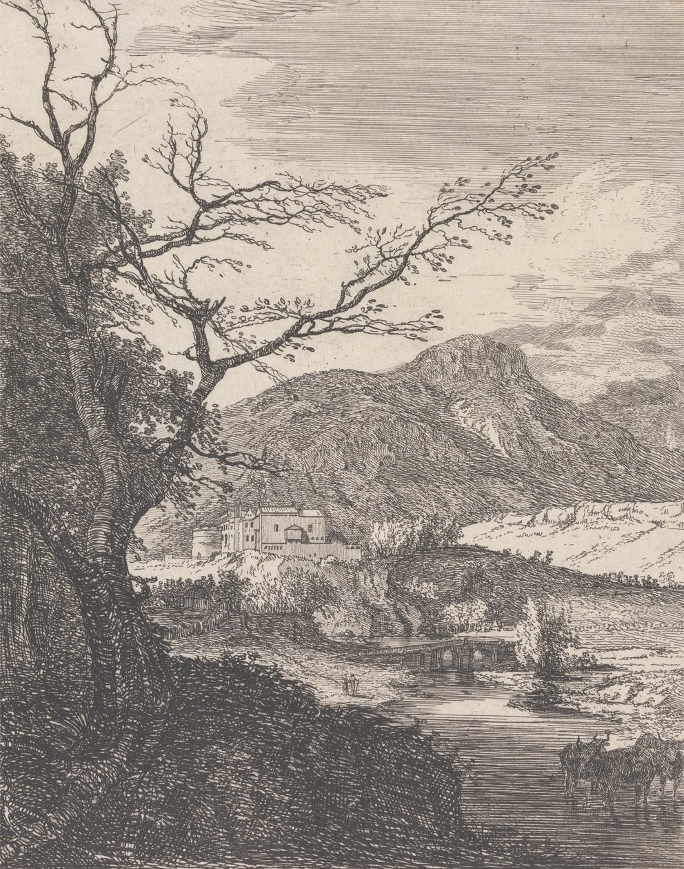 Capriccio med Edinburgh Castle og Arthur's Seat av Paul Sandby