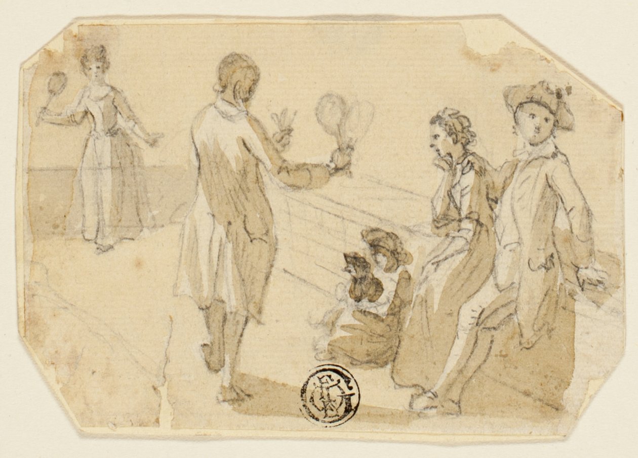 Par som spiller Shuttlecock og Battledore av Paul Sandby