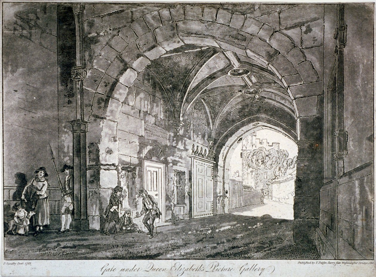Port under dronning Elizabeths bildegalleri, Windsor Castle, Berkshire, 1812 av Paul Sandby