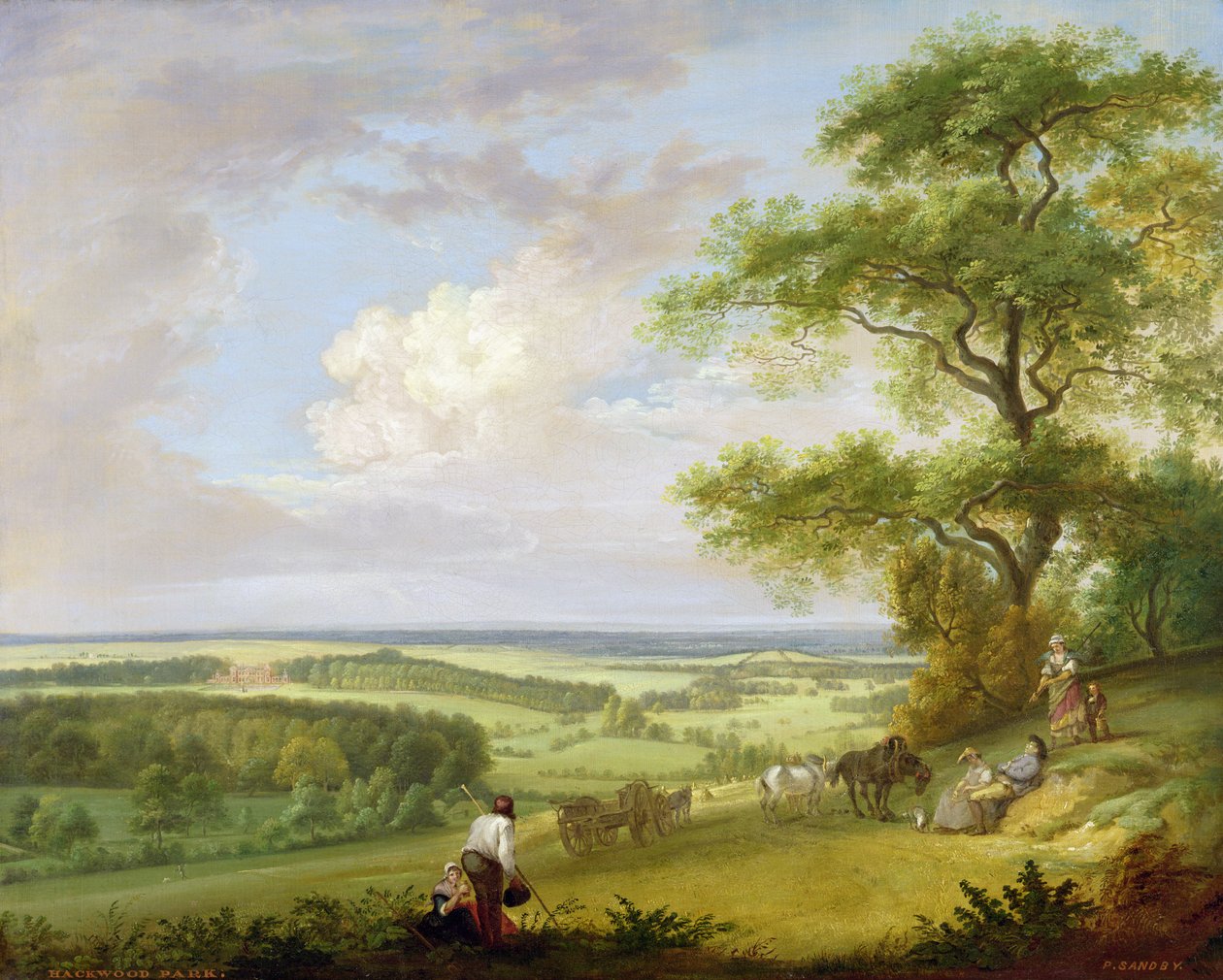Hackwood Park, Hampshire (olje på lerret) av Paul Sandby