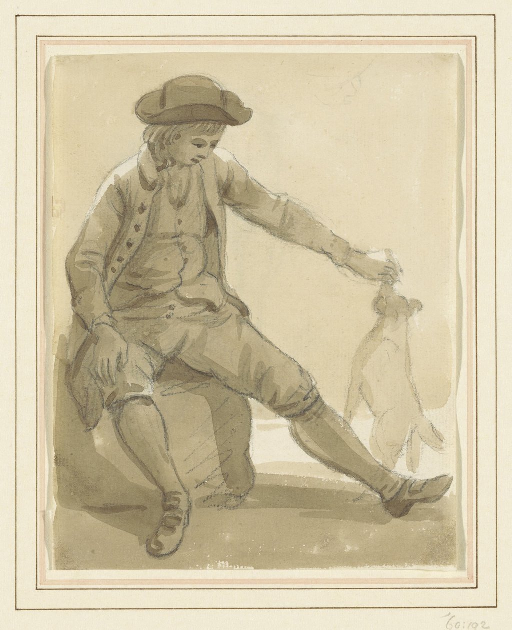 Gutt leker med en hund av Paul Sandby
