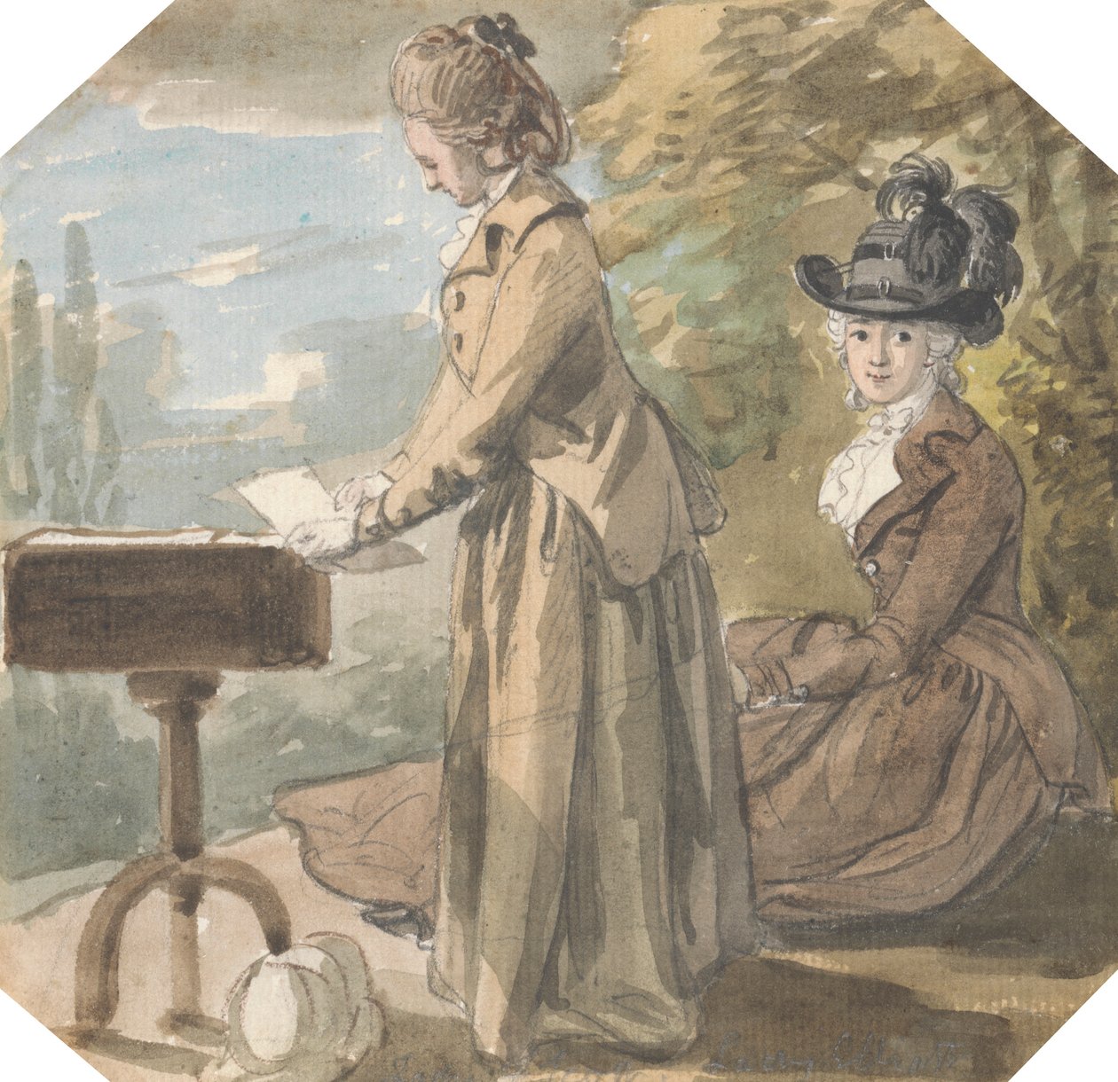 Lady Francis Scott og Lady Elliot av Paul Sandby