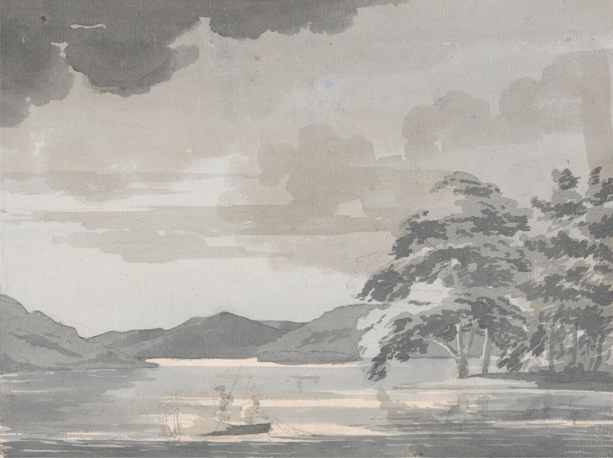 Innsjølandskap av Paul Sandby