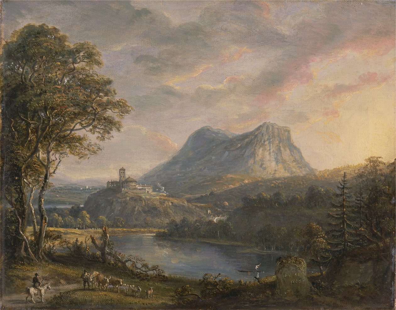 Landskap med en innsjø av Paul Sandby