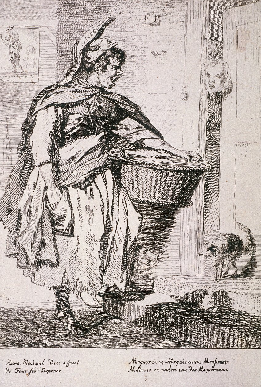 Makrellselger, Cries of London, 1760 av Paul Sandby