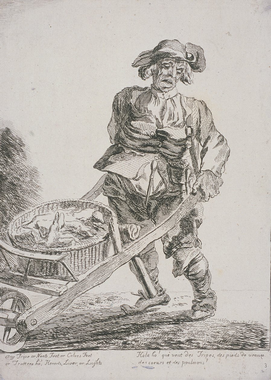 Innmatselger, Cries of London, 1760 av Paul Sandby