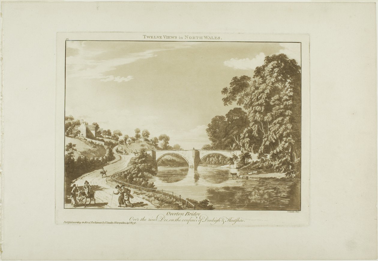 Overton Bridge/Over the River Dee, på grensene til Denbigh og Flintshire av Paul Sandby