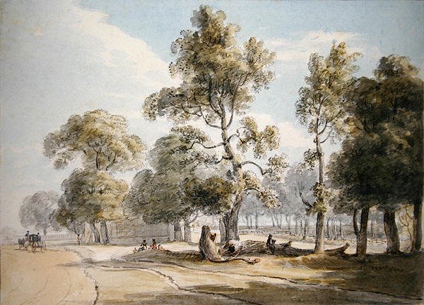 Powder Magazine, Hyde Park (akvarell over blyant på papir) av Paul Sandby