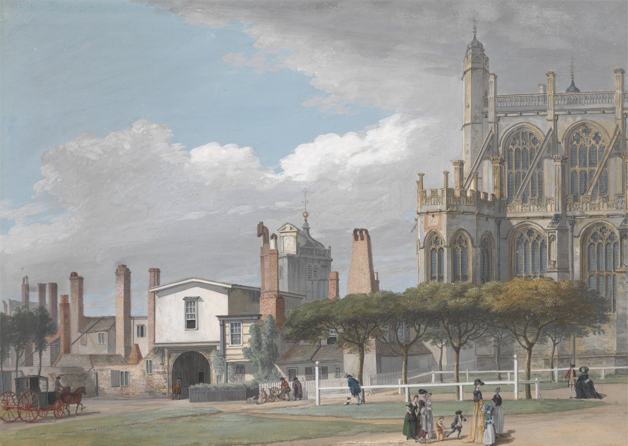 St. George's Chapel, Windsor, og inngangen til Singing Men's Cloister av Paul Sandby